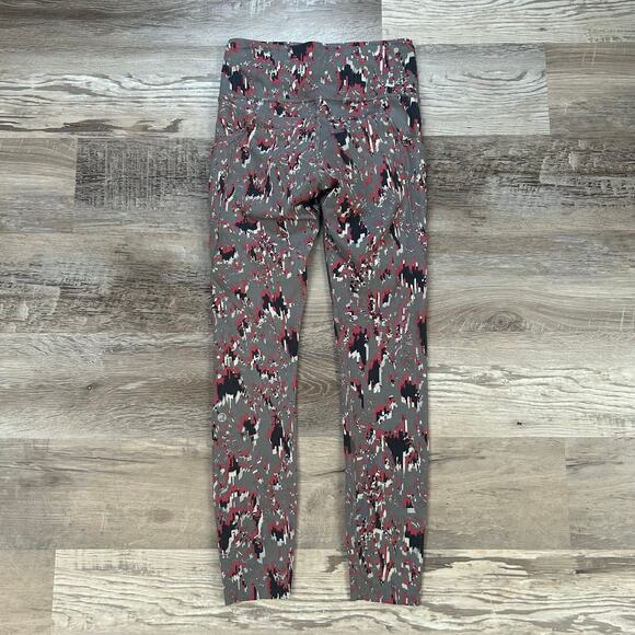 Lululemon Wunder Train Leggings Gray Abstract Print High Rise 25” Size 4 - Picture 7 of 9